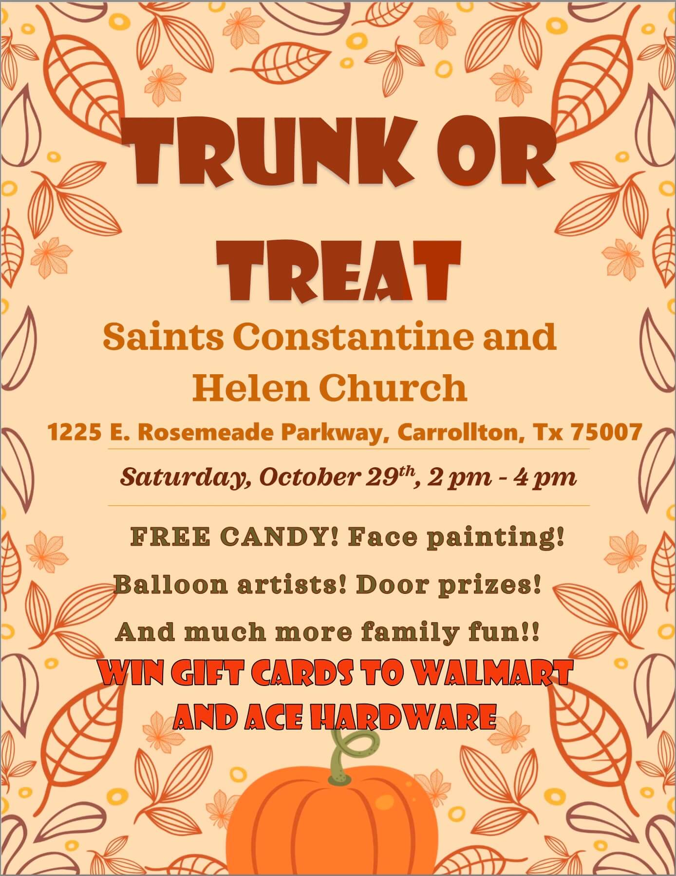 Trunk or Treat! - Sts. Constantine and Helen